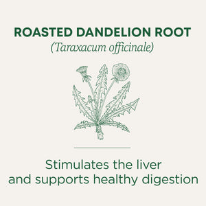 Roasted dandelion root stimulates the liver and supports healthy digestion