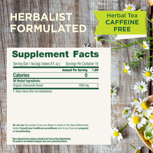 Herbalist Formulated. Herbal Tea Caffeine Free. Supplement Facts.