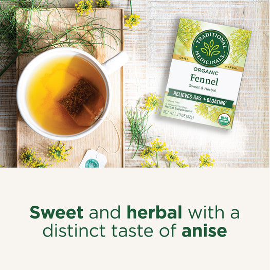 Sweet and herbal with a distinct taste of anise.