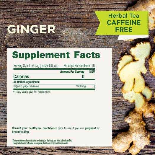 Ginger suppley facts. Consult your doctor prior to use if you are pregnant or breastfeeding.