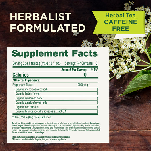 Herbalist Formulated. Herbal Tea Caffeine Free. Supplement Facts.