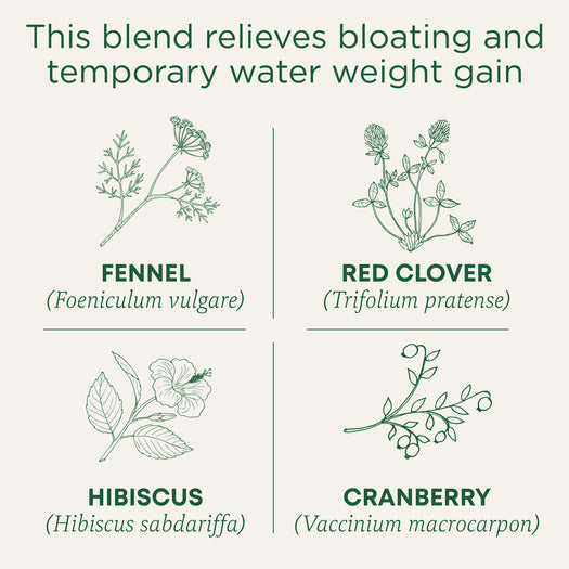 this blend relieves bloating and temporary water weight gain