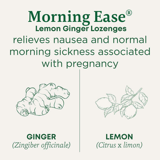 Morning ease lemon ginger lozenges relieves nausea and normal morning sickness associated with pregnancy