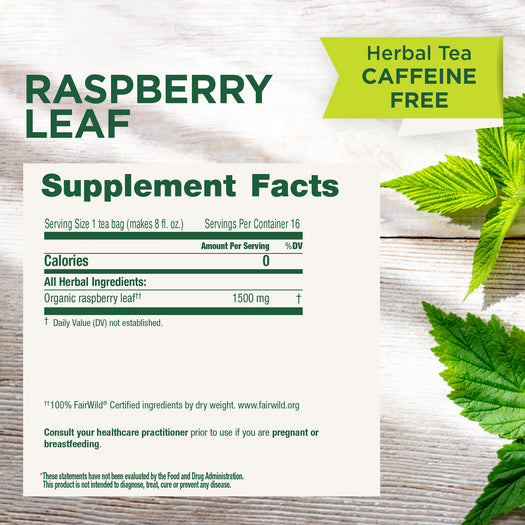 Raspberry leaf supplement facts panel. Consult your doctor prior to use if you are pregnant or breastfeeding.