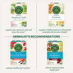 Herbalist's Recommendations. Raspberry Leaf supports your menstrual cycle and tones the uterus. Turmeric supports a healthy response to inflammation associated with an active lifestyle. EveryDay Detox Schisandra Berry promotes healthy liver function. Weightless Cranberry relieves temporary water weight gain.