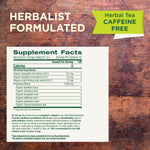 herbalist formulated supplement facts. 16 servings per container. Proprietary blend: 1500 mg  Do not use if you have known allergies to plants of the daisy family. Not recommended for use with children under 12 years of age.