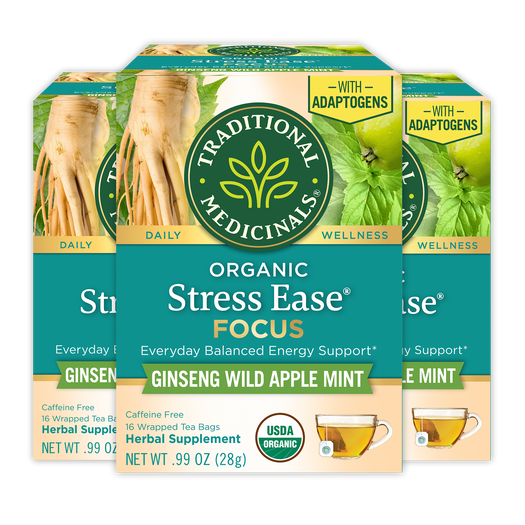 Stress Ease<sup>®</sup> Focus ginseng wild apple mint front of the box