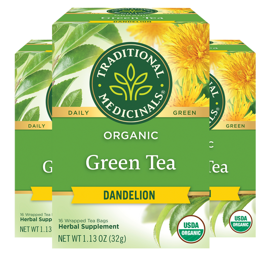 Organic Green Tea Dandelion packages