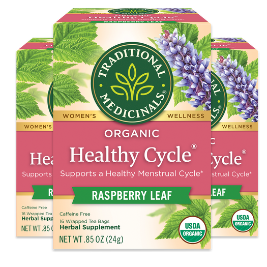 Healthy Cycle Raspberry Leaf packages